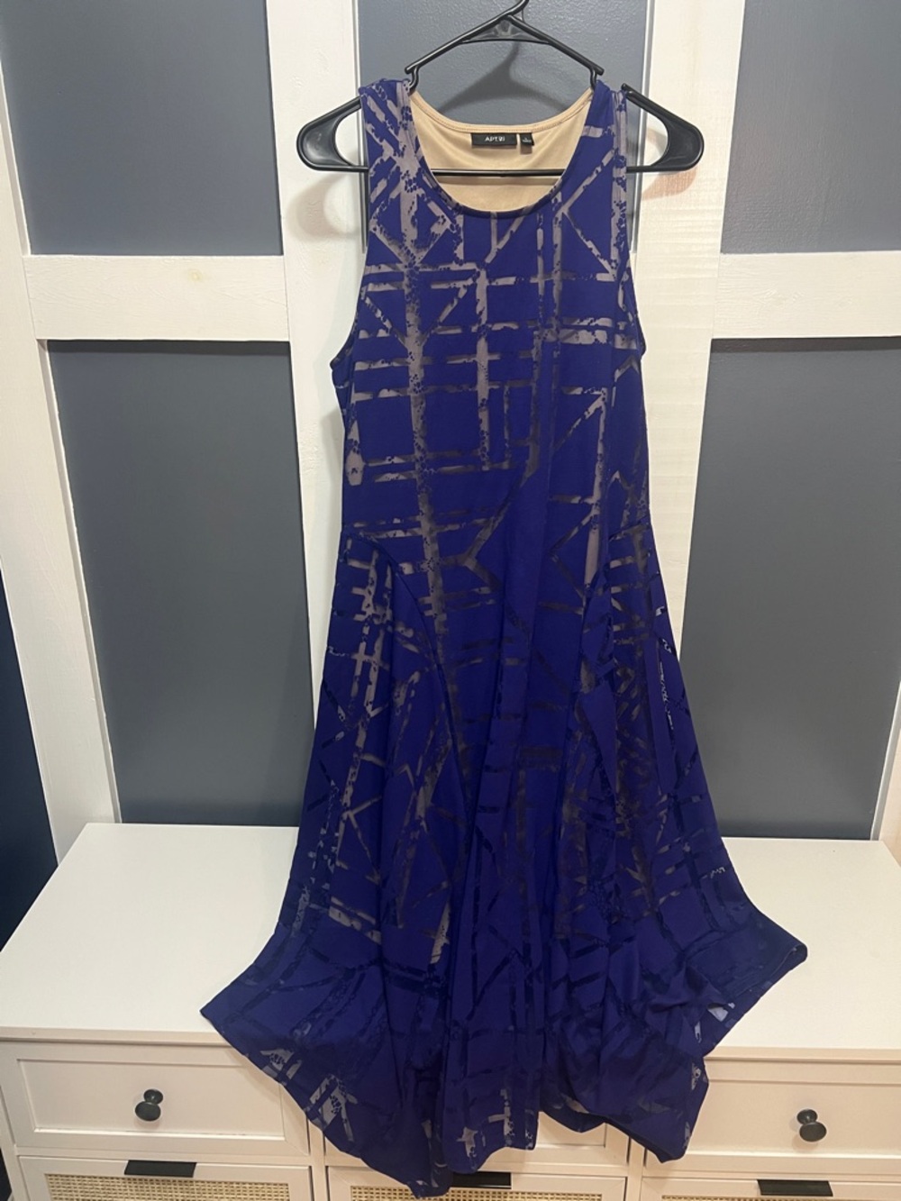 Apt. 9 Royal Blue Abstract Print Sleeveless Dress